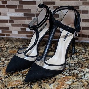 Zara Translucent T-Strap 4" Heels Euro Size 40